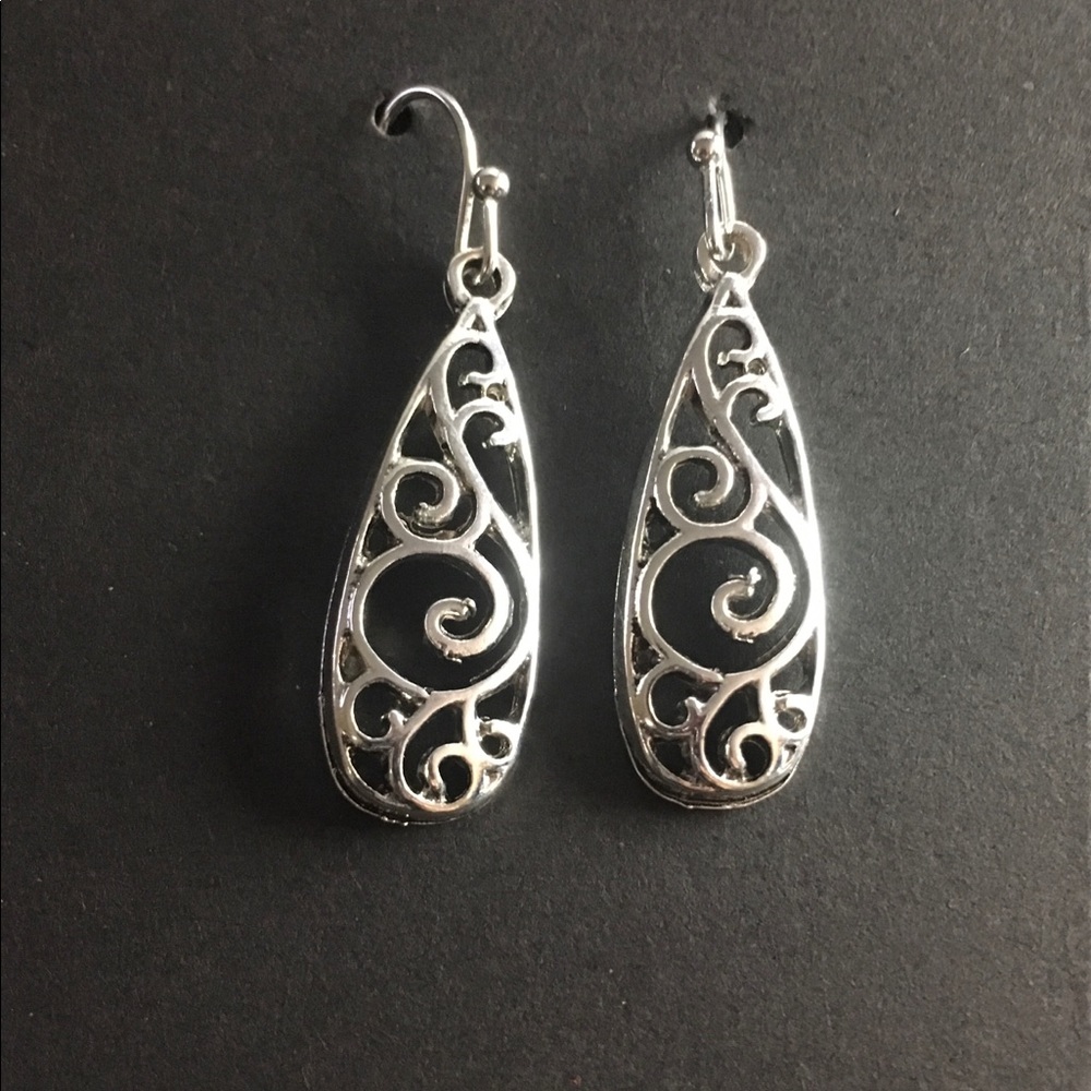 Filigree Silver Tone Earrings